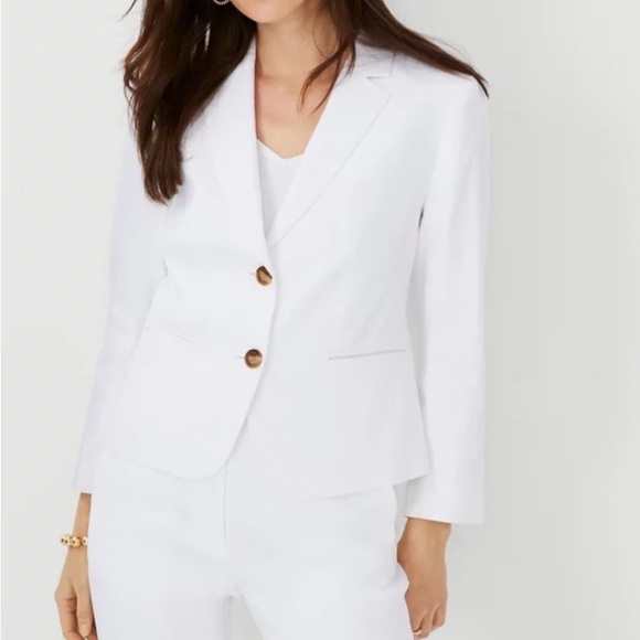 Ann Taylor Jackets & Blazers - Ann Taylor White Tailored Two-Button Blazer